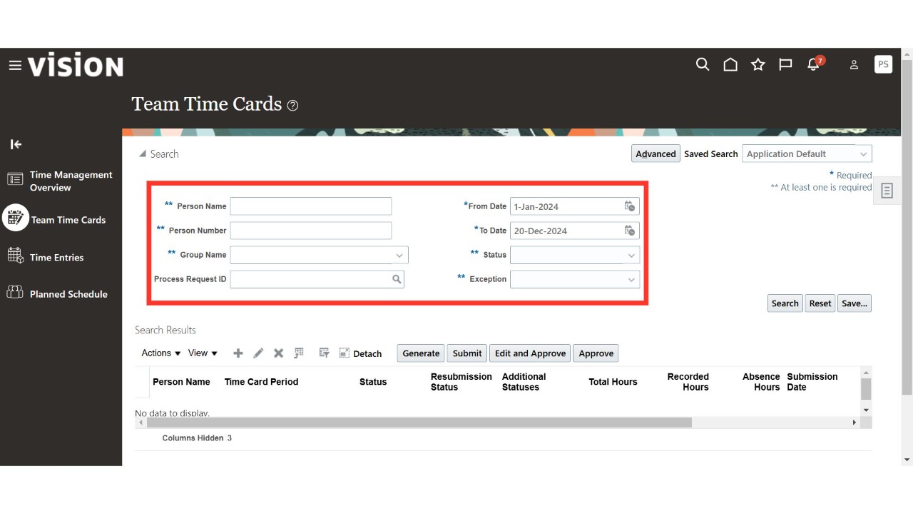 Click 'Press down arrow to access Calendar To Date'